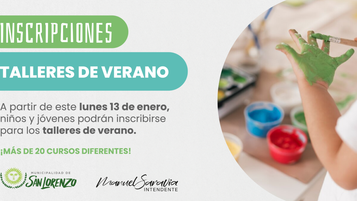 Este lunes comienzan las inscripciones para los talleres de verano