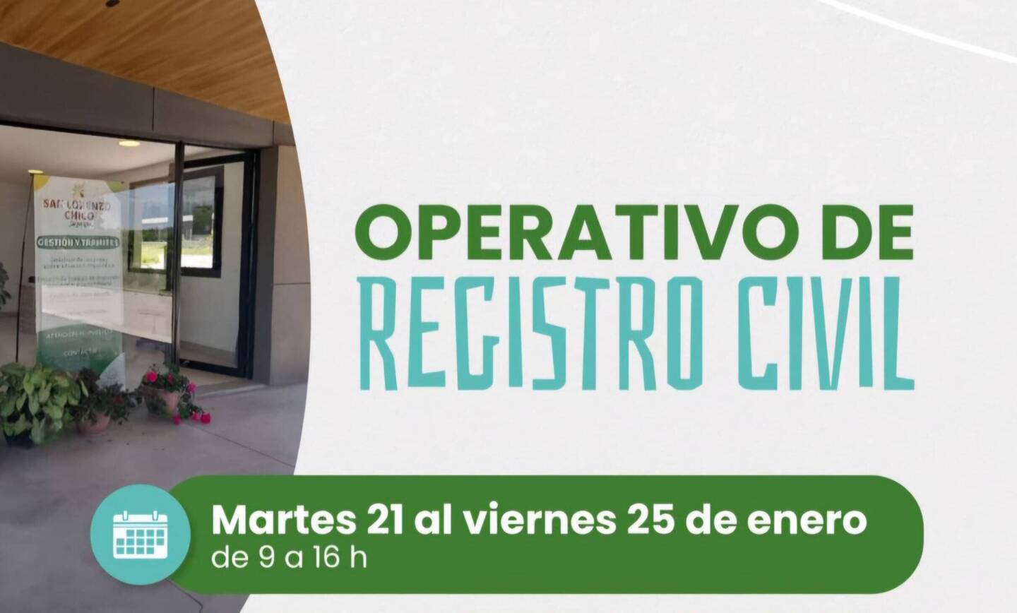 El Móvil del Registro Civil se instalará en San Lorenzo Chico