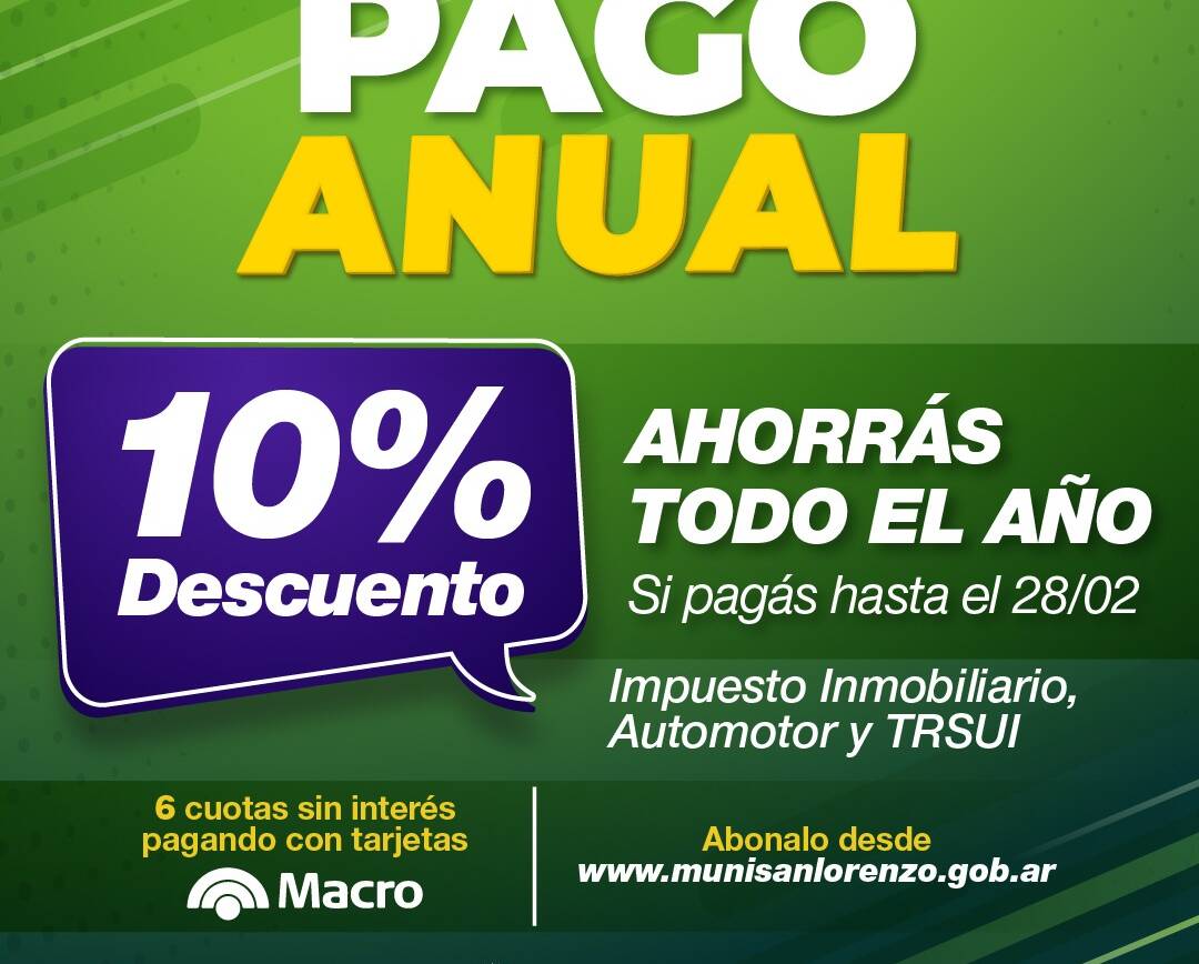 Este viernes finaliza el Pago Anual de impuestos municipales en San Lorenzo