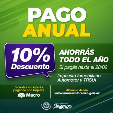 Este viernes finaliza el Pago Anual de impuestos municipales en San Lorenzo