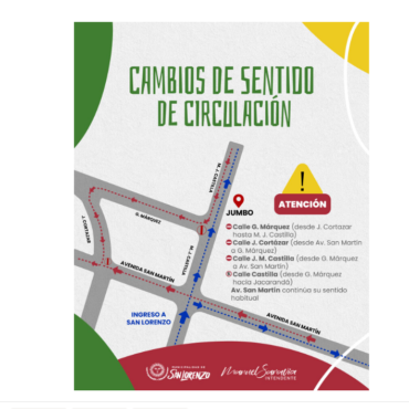 Desde este martes habrá cambios en los sentidos de circulación de tres calles de Villa San Lorenzo
