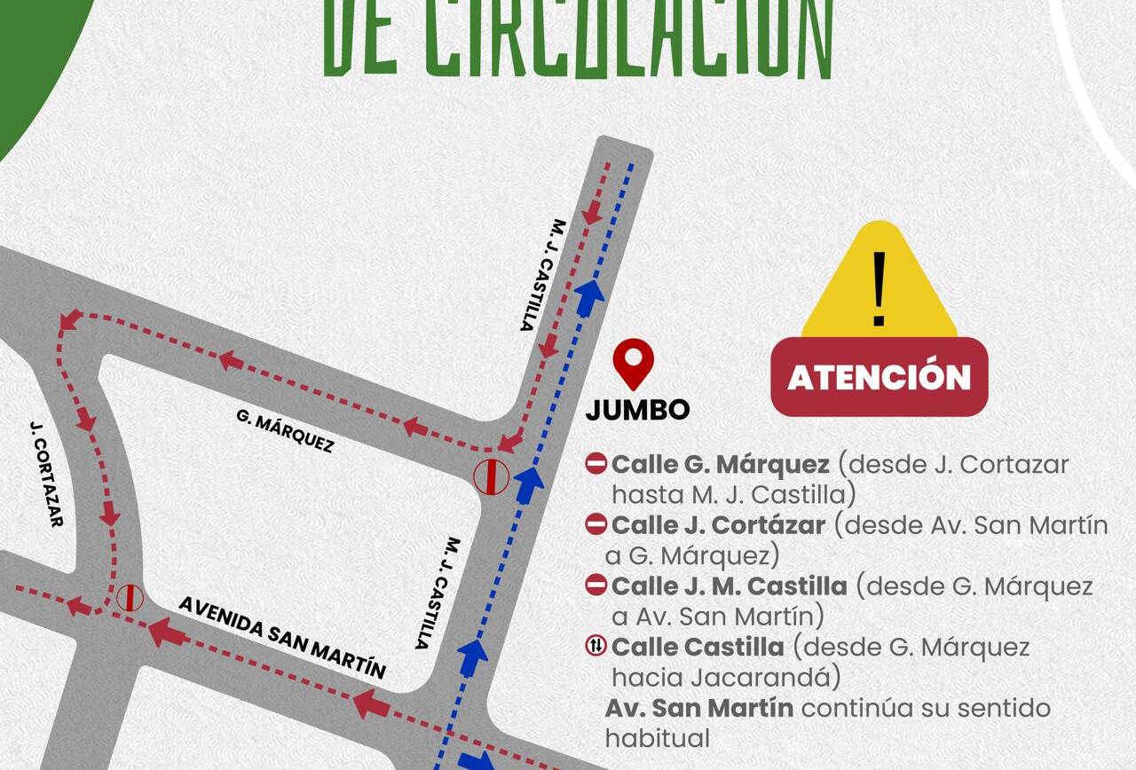 Desde este martes habrá cambios en los sentidos de circulación de tres calles de Villa San Lorenzo