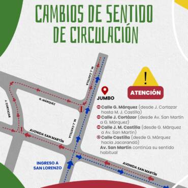 Desde este martes habrá cambios en los sentidos de circulación de tres calles de Villa San Lorenzo